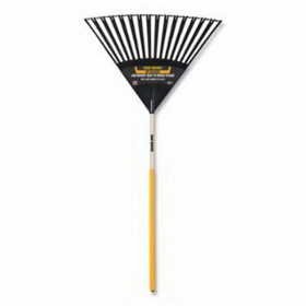 TRUE-TEMPER 2913912 Poly Leaf Rake, 30 In W, Poly Blades, 15 Tines, 48 In Handle, Wood