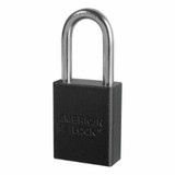 Master Lock 045-A1106NRBLK Black Aluminum Safety Padlock  Key Retaining