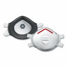 Honeywell North 14110402 SAF-T-FIT Plus Molded Cup Respirators, Nose, P95, White/Red, Small