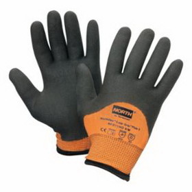 North/Honeywell 068-NFD11HD/7S Northflex Cold Grip Plus 5 Coated Gloves, Small, Black/Orange