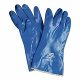 Honeywell North NK803ES/7 Nitri-Knit™ Supported Nitrile Gloves, Elastic Cuff, Interlock Lined, 7, Blue