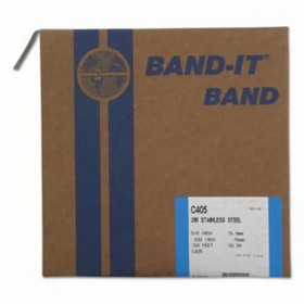 Band-It C40599 Type 316 Bands, 5/8 In X 100 Ft, 0.03 In Thick, Stainless Steel