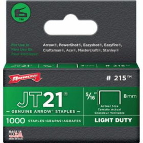 Arrow Fastener 091-215 5/16" Staples F/Staple Gun Tacker 1000/Pk