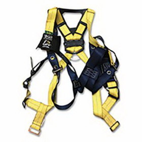 DBI-SALA 1108178 Delta&#153; Vest Style Climbing Harness with Back, Front and Side D-Rings, X-Large, Black and Yellow