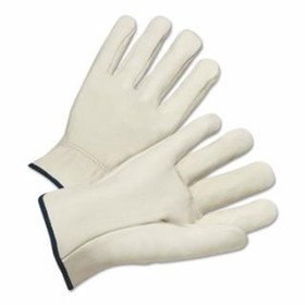 Anchor Brand  Quality Grain Cowhide Leather Driver Gloves, Unlined, Natural