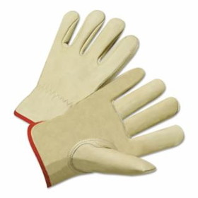 Anchor Brand  Standard Grain Cowhide Leather Driver Gloves, Unlined, Tan