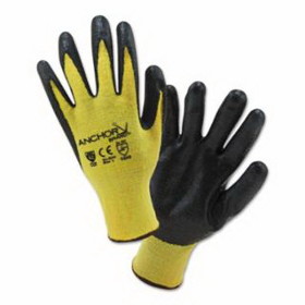 Anchorbrand 6010-XS Nitrile Coated Kevlar Gloves, X-Small, Yellow/Black