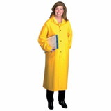Anchor Brand  48 in Raincoat with Detachable Hood, 0.35 mm, PVC over Polyester, Yellow