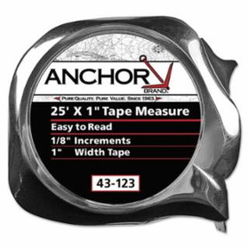 Anchor Brand 103-43-129 1"X25' Power Tape Measure W/Neon Oran