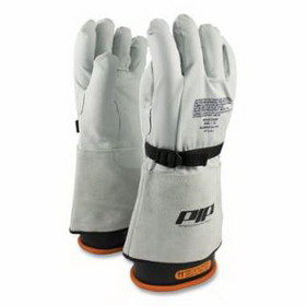 PIP 148-6000/9 Top Grain Goatskin Leather Protector Gloves, Unlined, White, Size 9