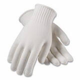 PIP 35-CB110/L 7 ga Standard Weight Seamless Knit Cotton/Polyester Gloves, Large, Continuous Knit, Medium Weight, Bleached White
