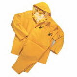 PIP 4035/L 4035 3-Pc Rainsuit, Jacket/Hood/Overalls, 0.35 Mm, Pvc/Polyester, Large