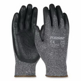 PIP 715SNFLB/L Nitrile Coated Gloves, Black/Gray, 10 In L, Palm Coated