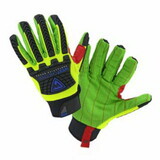 PIP 87800/M R2 Green Corded Palm Rigger Gloves, Cotton, Tpr, Black/Green
