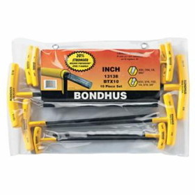 Bondhus 116-13138 Btx-10 10Pc. T-Wrench Hex Set Balldriver