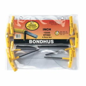 Bondhus 116-13332 8-Pc T-Handle Hex Key Sewithout Ballpoints