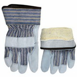 MCR Safety 1400KL DuPont Kevlar Lined Gloves, Large, Blue/Yellow/Black Striped Fabric/Gray Leather