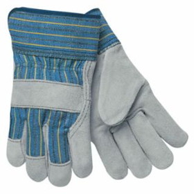Mcr Safety  Select Split Cow Gloves, Gray/White