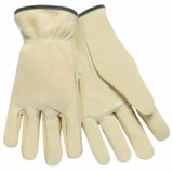 Mcr Safety  Unlined Drivers Gloves, Select Grade Cowhide, Straight Thumb, Beige