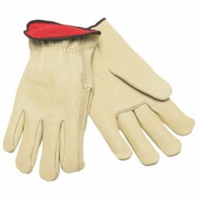 Mcr Safety 127-3250XL Red Fleece Lined Leathergrain Glove Cream Color