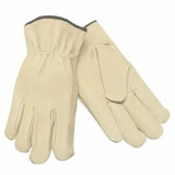 Mcr Safety  Unlined Drivers Gloves, Select Grain Pigskin, Keystone Thumb, Beige