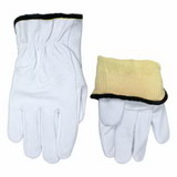 Mcr Safety 3601KS Premium Grade Grain Goatskin Drivers Gloves, Small, Leather, Kevlar, White