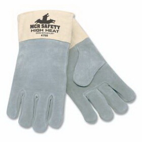 MCR Safety 4750 4750 High Heat Gloves, Treated Green Split Leather, Double Wool Lining, Gray, X-Large