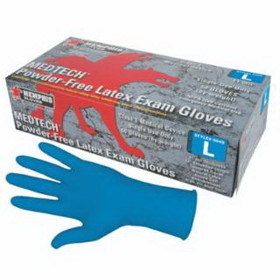 Mcr Safety 5049L Medtech Exam Gloves, Large, Blue, Latex, 11 Mil