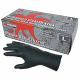 Mcr Safety  Nitrile Disposable Gloves, NitriShield Stealth Xtra™, Rolled Cuff, Unlined, Black, 6 mil Thick