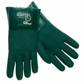 Mcr Safety 127-6412 Green 12" Gauntlet Jersey Lined Sandy