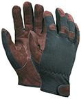 Mcr Safety  920 Mechanics Economy Glove, Spandex/Leather, Black/Brown