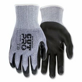 MCR Safety 92715NFM Cut Pro&#174; 15 Gauge Hypermax&#153; Shell Cut, Abrasion and Puncture Resistant Work Gloves, Nitrile Foam, Medium, Gray/Black