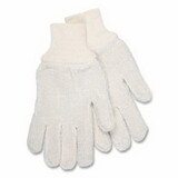 MCR Safety 9403KM Terrycloth Reversible Work Gloves, Large, Natural, Knit-Wrist Cuff, 24 oz Cotton/Polyester