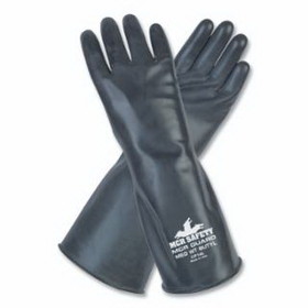 MCR Safety CP14M MCR Guard Butyl Rubber Gloves, Medium, 14 in L, 14 mil, Smooth, Black