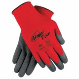 Mcr Safety  Ninja® Flex Palm/Fingertip Latex-Coated Work Gloves, Gray/Red