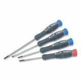 Ideal Industries 36-249 4 Pc Slim Electronic Screwdriver Set, Cabinet, Phillips, 3/32 in x 2-1/2 in, 3/32 in x 3 in, 1/8 in x 4 in, #0 x 2-1/2 in