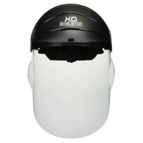 MCR Safety 104 XO Skeleton Headgear with Molded Faceshield, Hardcoat, Clear, Polycarb, 12-1/2 in L x 9 in H