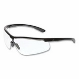 MCR Safety KD710 Klondike® KD7 Series Safety Glasses, Polycarbonate Clear Lens/Black Frame, Black/Gray Temple, Duramass® Hard Coat