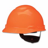 3M H-707SFR-UV SecureFit™ Pressure Diffusion Ratchet Suspension w/UVicator Hard Hats and Caps, Cap, Hi-Vis Orange