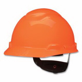 3M H-707SFR-UV SecureFit&#153; Pressure Diffusion Ratchet Suspension w/UVicator Hard Hats and Caps, Cap, Hi-Vis Orange