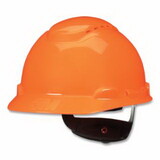 3M H-707SFV-UV SecureFit™ Pressure Diffusion Ratchet Suspension w/UVicator Hard Hats and Caps, Cap, Vented, Hi-Vis Orange