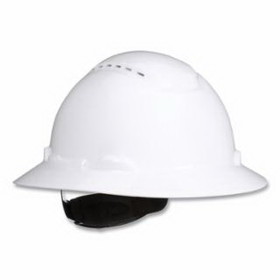 3M H-801SFV-UV SecureFit&#153; Pressure Diffusion Ratchet Suspension w/UVicator Hard Hat and Cap, Full Brim, Hard Hat, Vented, White