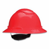3M H-805SFV-UV SecureFit™ Pressure Diffusion Ratchet Suspension w/UVicator Hard Hats and Caps, Full Brim, Vented, Red
