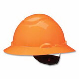 3M H-807SFR-UV SecureFit™ Pressure Diffusion Ratchet Suspension w/UVicator Hard Hats and Caps, Full Brim, Hi-Vis Orange
