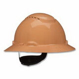 3M H-811SFV-UV SecureFit™ Pressure Diffusion Ratchet Suspension w/UVicator Hard Hats and Caps, Full Brim, Vented, Tan