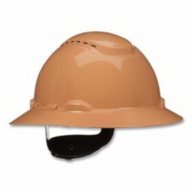 3M H-811SFV-UV SecureFit&#153; Pressure Diffusion Ratchet Suspension w/UVicator Hard Hats and Caps, Full Brim, Vented, Tan