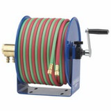 Coxreels 170-112W-1-100 100W Series Welding Hand Crank Twin Line Hose Reel, 100 Ft Hose With Fittings, Oxygen-Acetylene