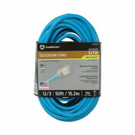 Southwire 172-02578-000H 12/3 50' Sjtw Extensioncord  Blue  Lighted End