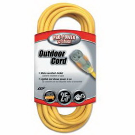 Southwire 02587-88-02 Southwire Yellow Jacket&#174; Power Cord, 25 ft, 1 Outlet, Yellow