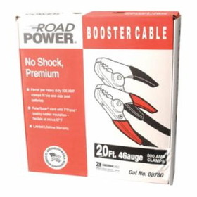 Southwire 172-08760 20' 500Amp 4Ga. Black Booster Cable W/ Hd Parro